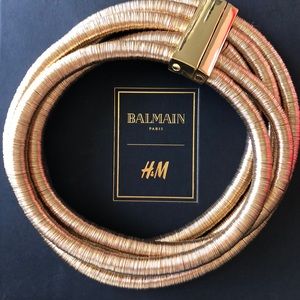 HM Balmain Paris Gold Choker Necklace